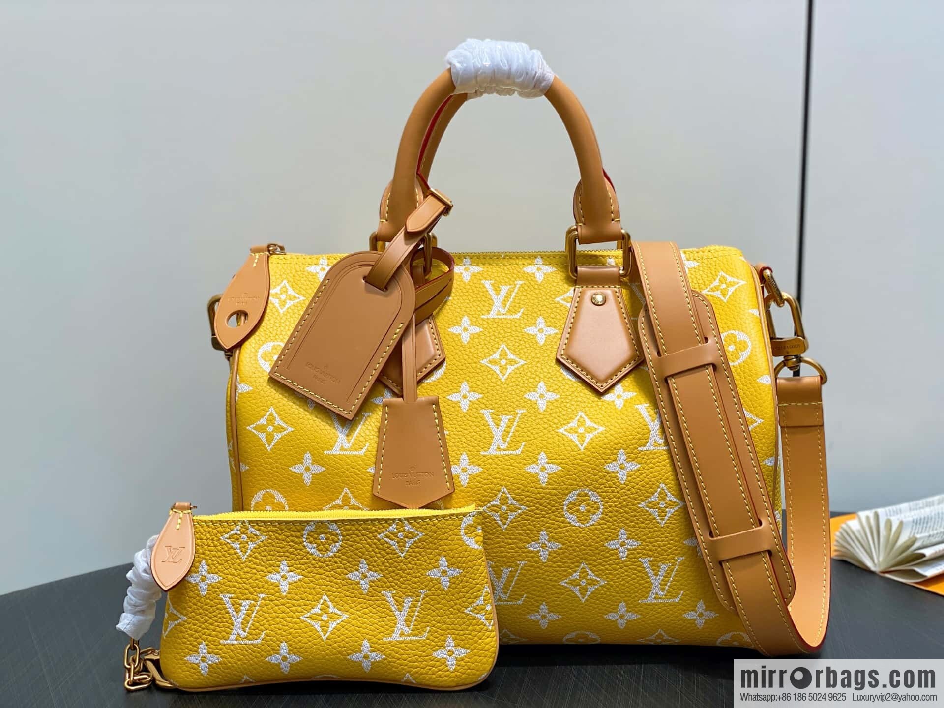 [Boutique‑grade] M21114 yellow, full leather pillow bag speedy SPEEDY P9 BANDOULIZRE30 handbag