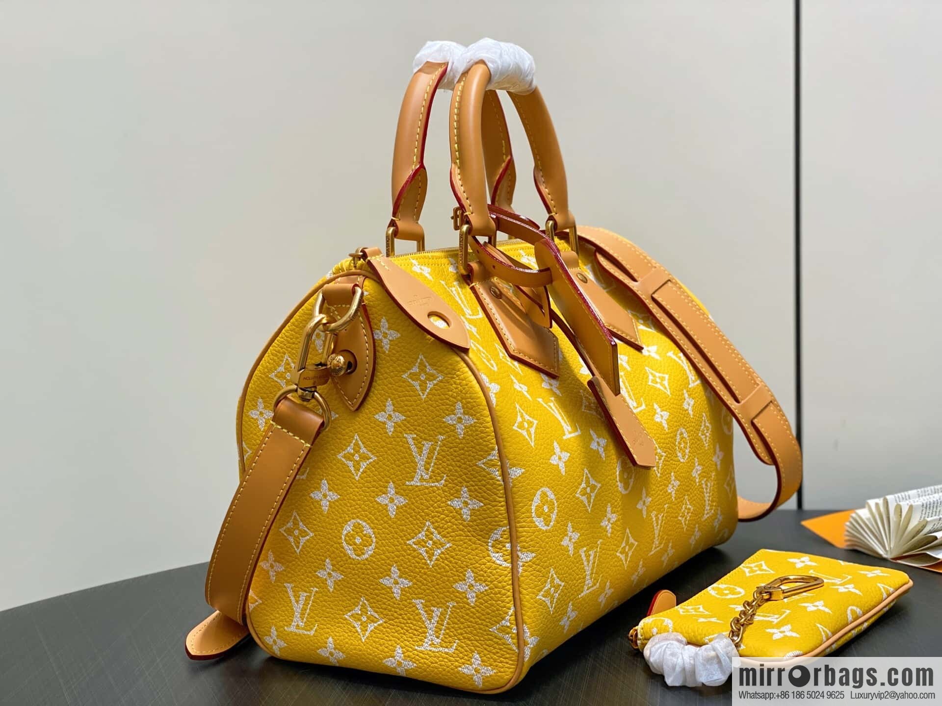 [Boutique‑grade] M21114 yellow, full leather pillow bag speedy SPEEDY P9 BANDOULIZRE30 handbag