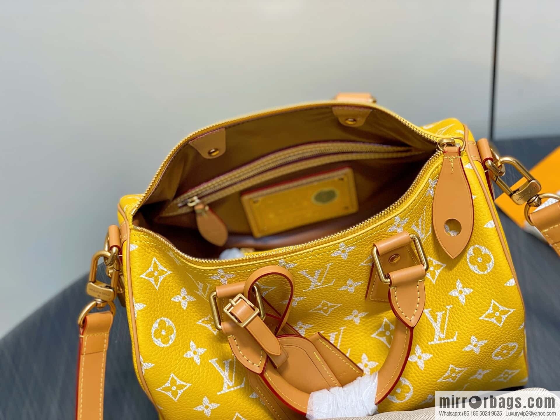 [Boutique‑grade] M21114 yellow, full leather pillow bag speedy SPEEDY P9 BANDOULIZRE30 handbag