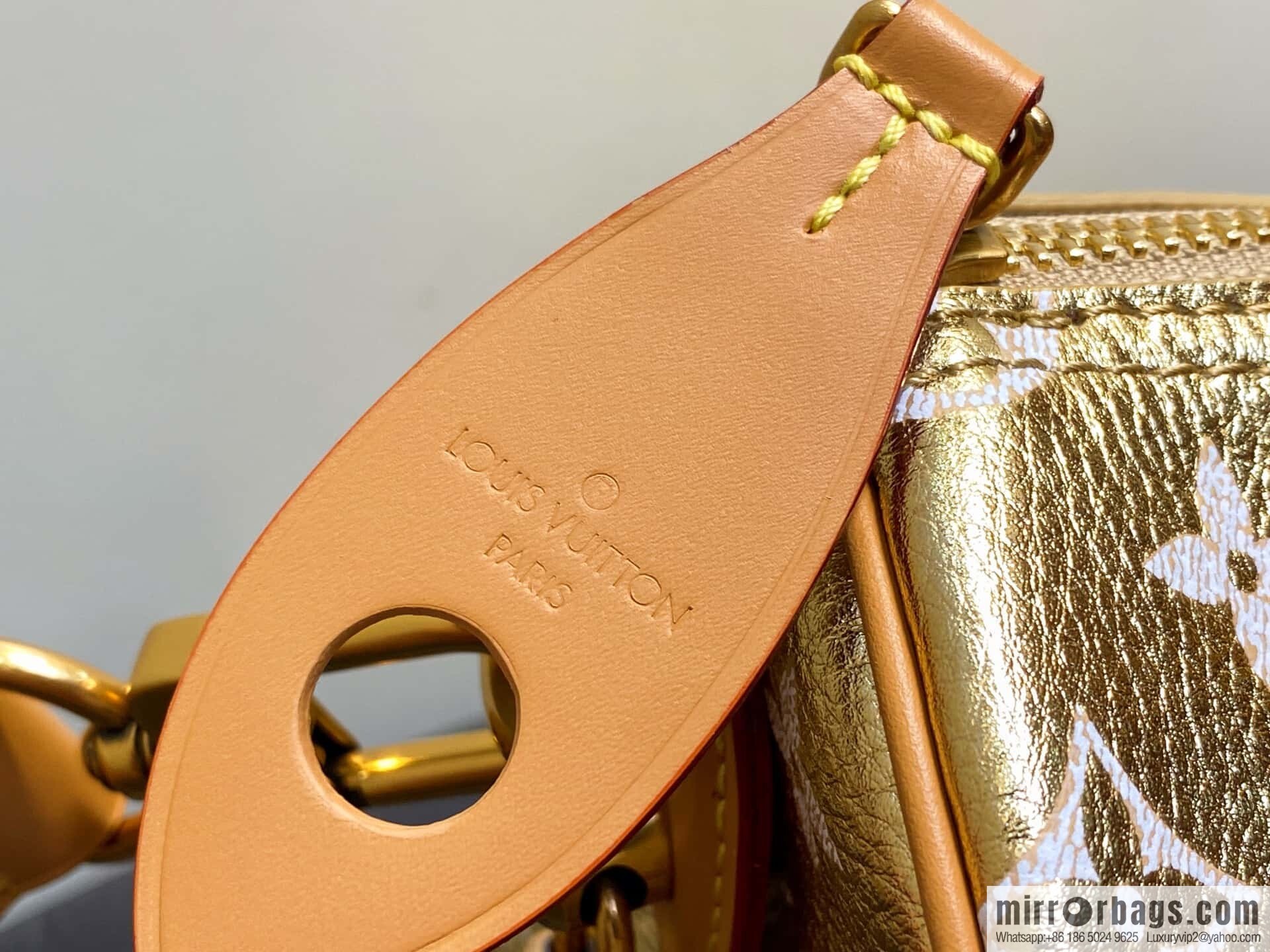 [Boutique‑grade] M24440 gold, full leather speedy pillow bag SPEEDY P9 BANDOULIZRE25 handbag