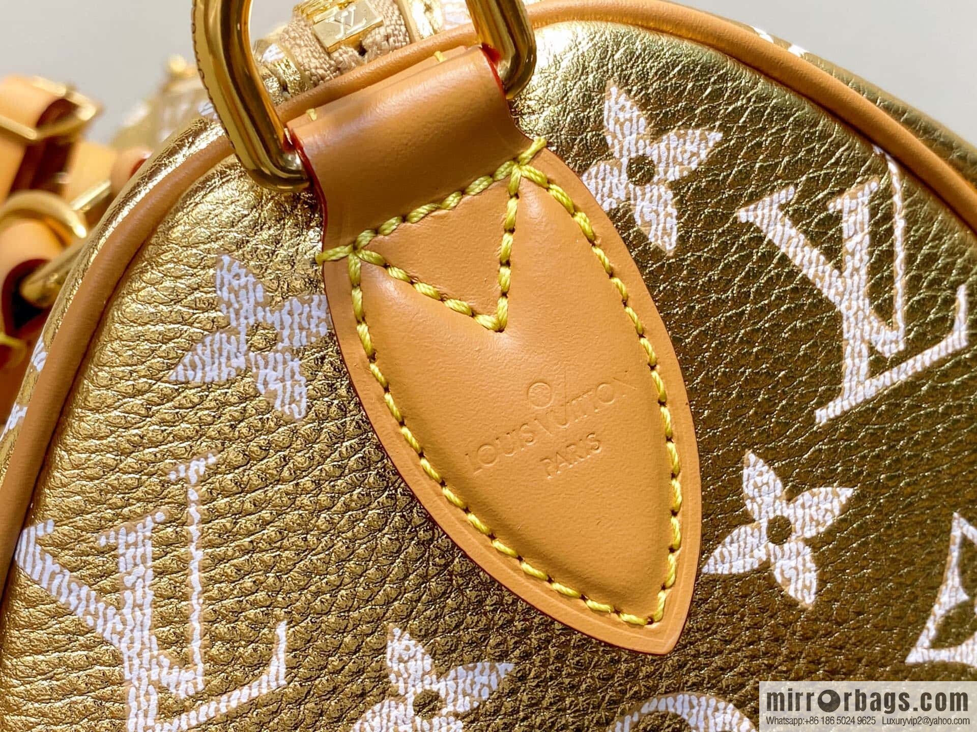 [Boutique‑grade] M24440 gold, full leather speedy pillow bag SPEEDY P9 BANDOULIZRE25 handbag
