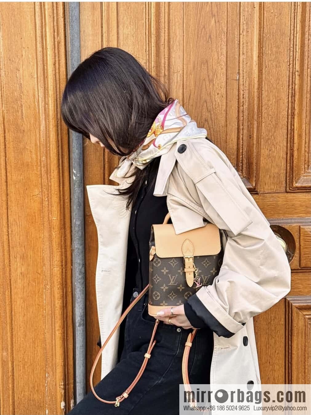 [Boutique‑grade] M14651 presbyopia yellow leather, mini backpack SOHO mini backpack