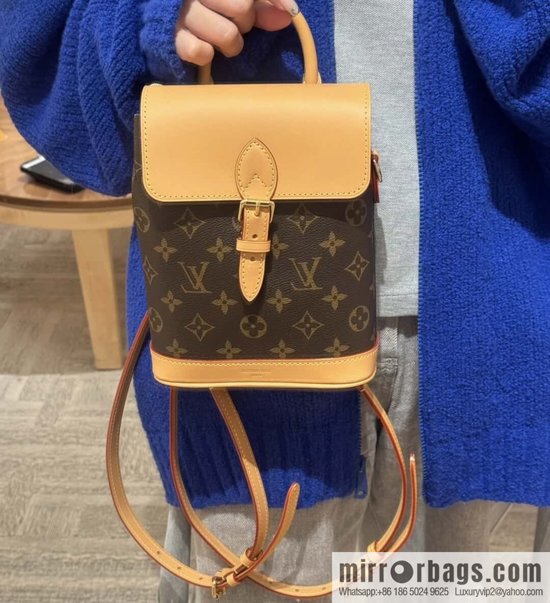 [Boutique‑grade] M14651 presbyopia yellow leather, mini backpack SOHO mini backpack