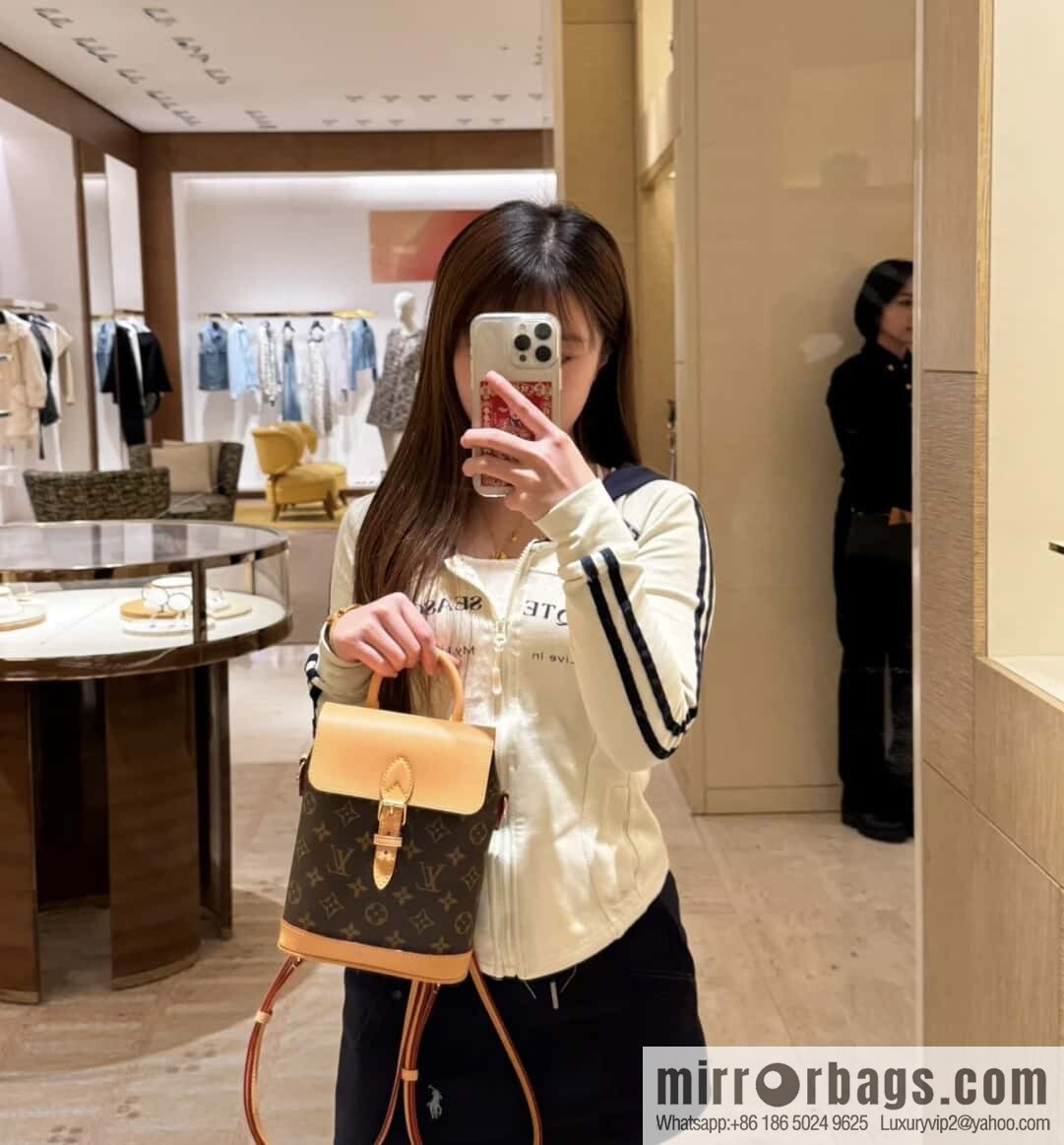 [Boutique‑grade] M14651 presbyopia yellow leather, mini backpack SOHO mini backpack