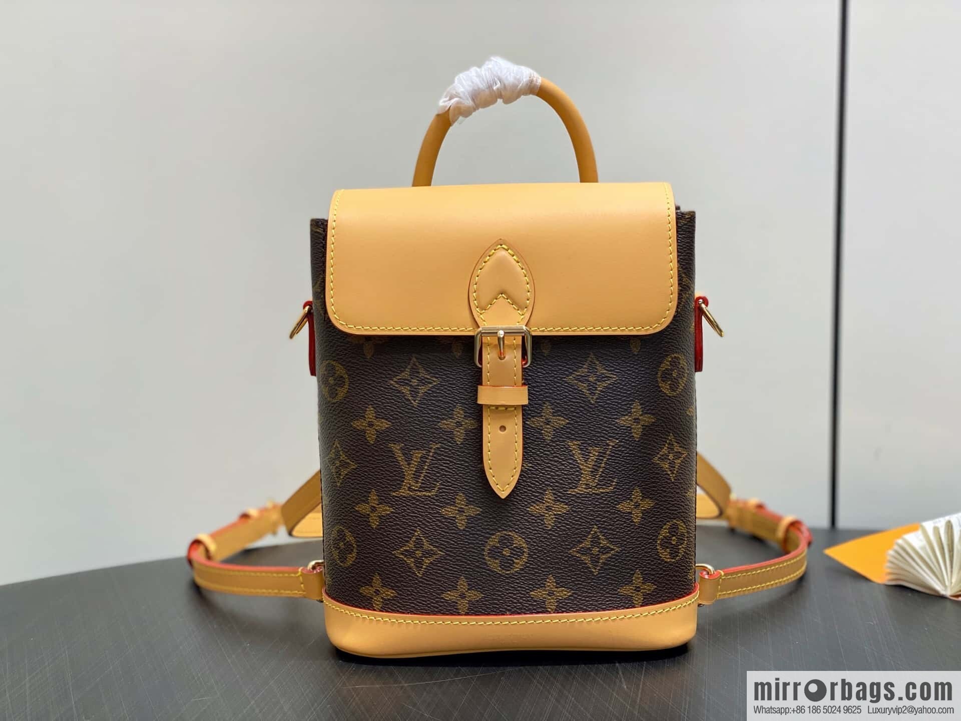 [Boutique‑grade] M14651 presbyopia yellow leather, mini backpack SOHO mini backpack