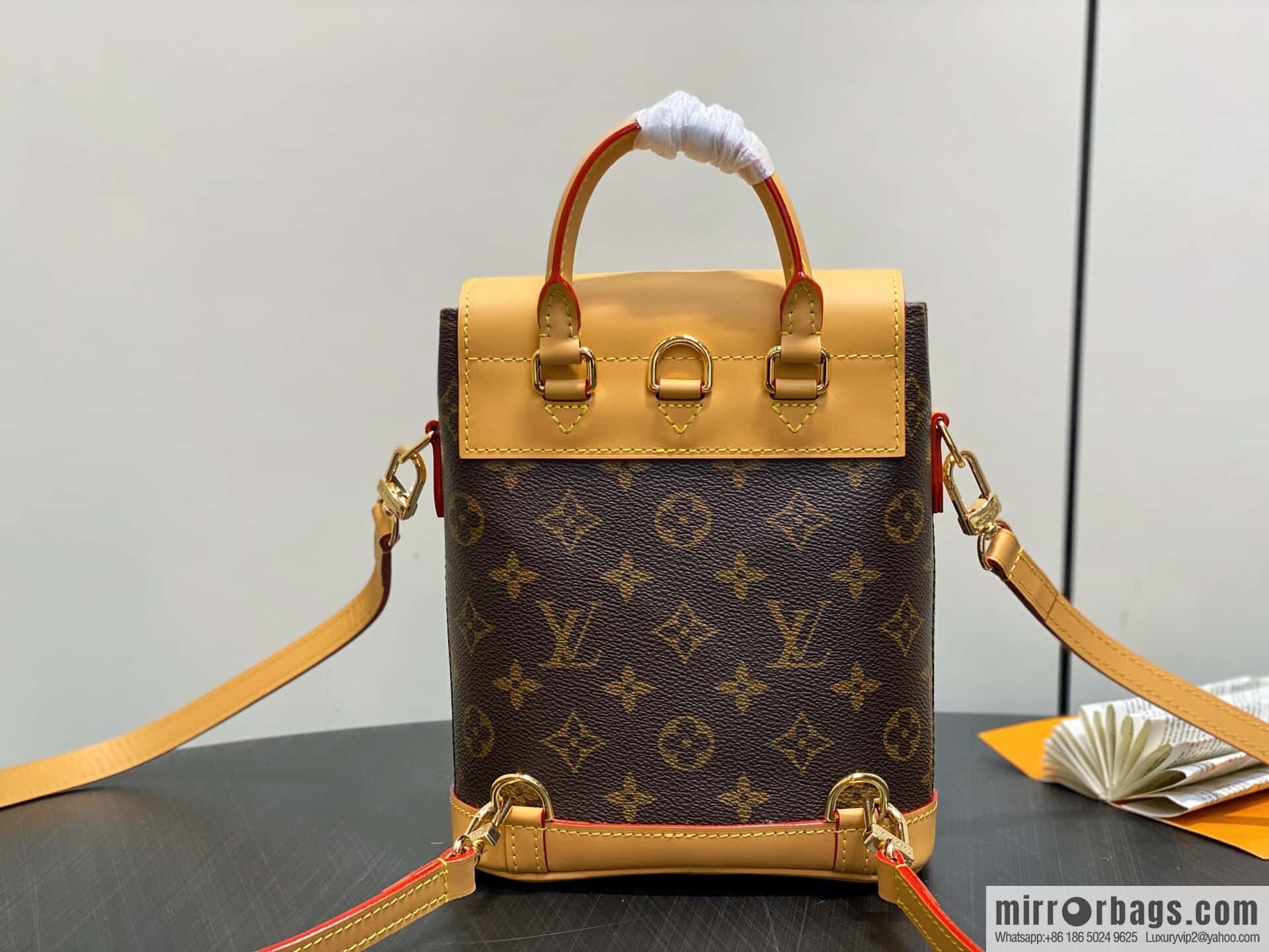 [Boutique‑grade] M14651 presbyopia yellow leather, mini backpack SOHO mini backpack