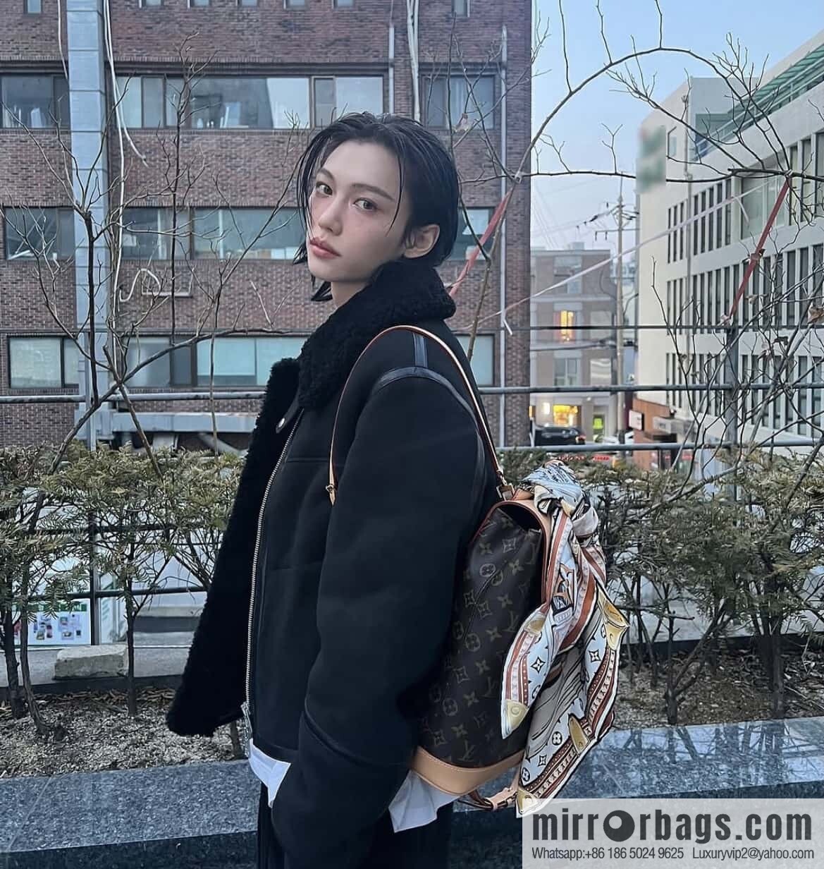 [Boutique‑grade] M14653 presbyopia yellow leather, backpack SOHO backpack