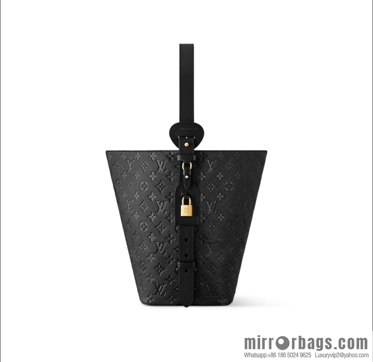 [Boutique‑grade] M13044 black, full leather embossed bucket bag All In large handbag, this All In large handbag