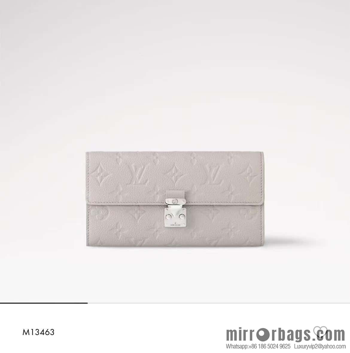 [Boutique‑grade] M13463 light gray, full leather flip wallet Sarah wallet