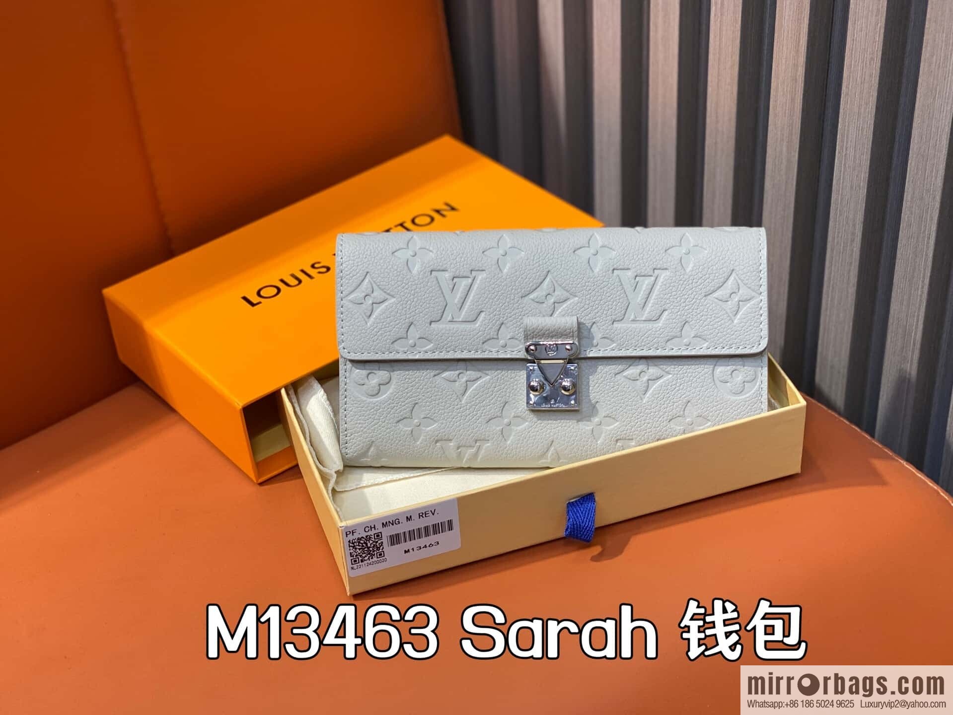 [Boutique‑grade] M13463 light gray, full leather flip wallet Sarah wallet