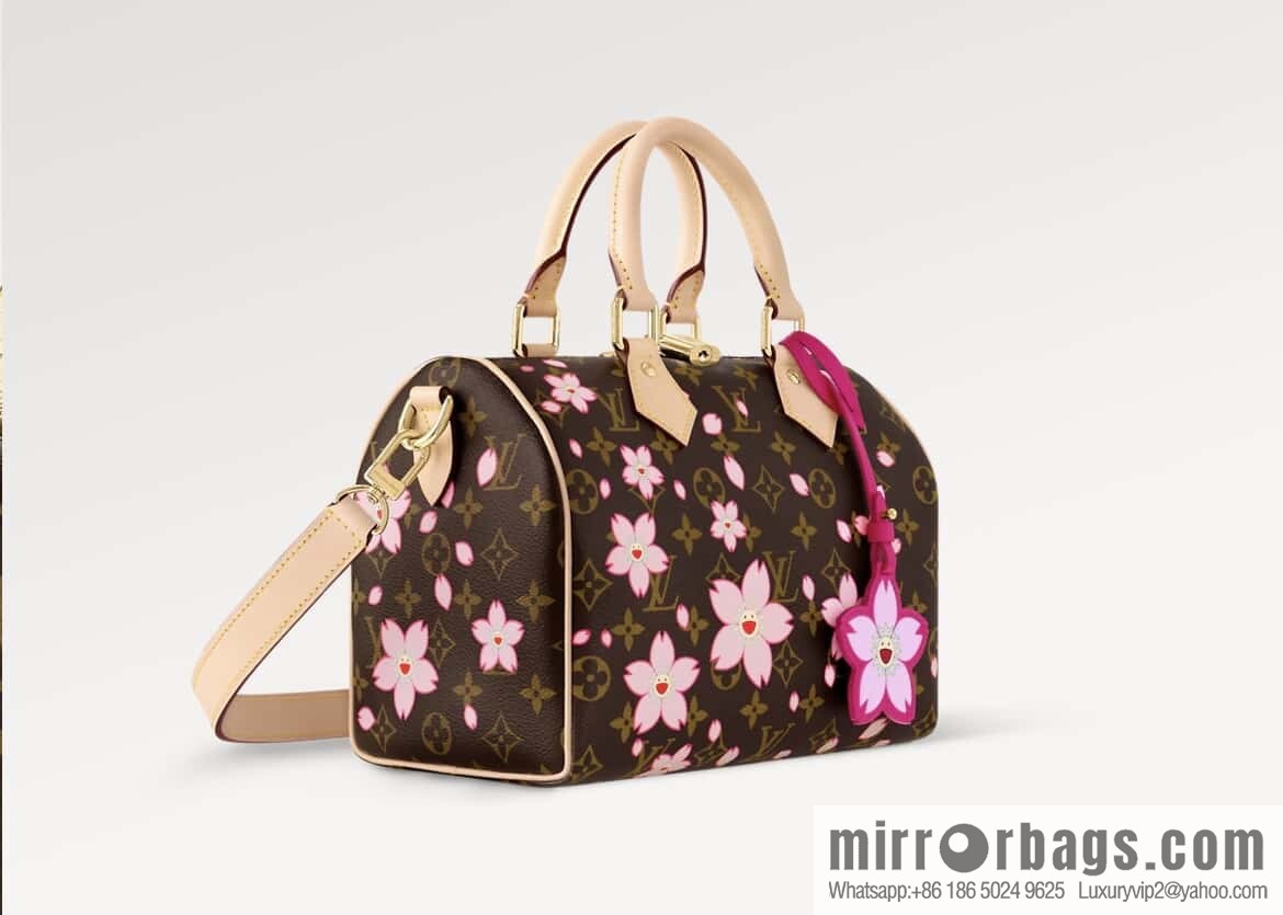 [Boutique‑grade] M14174 presbyopia, cherry blossom/Murakami Takashi, pillow bag speedy LV x TM SPEEDY BANDOULIIZRE 25 handbag