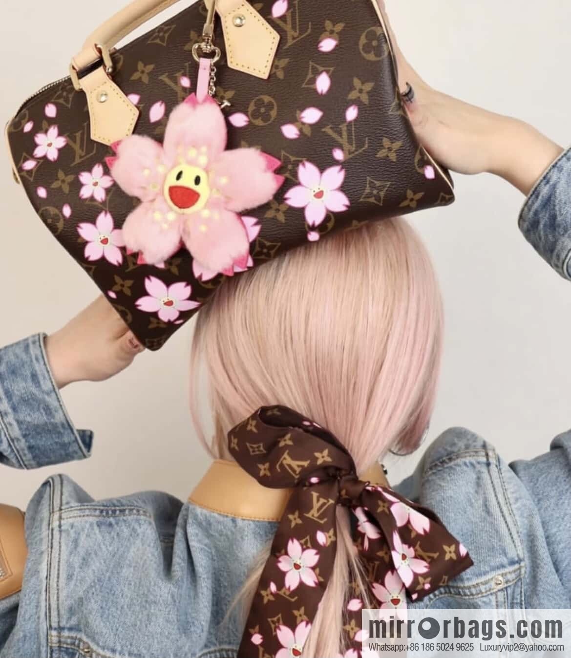 [Boutique‑grade] M14174 presbyopia, cherry blossom/Murakami Takashi, pillow bag speedy LV x TM SPEEDY BANDOULIIZRE 25 handbag