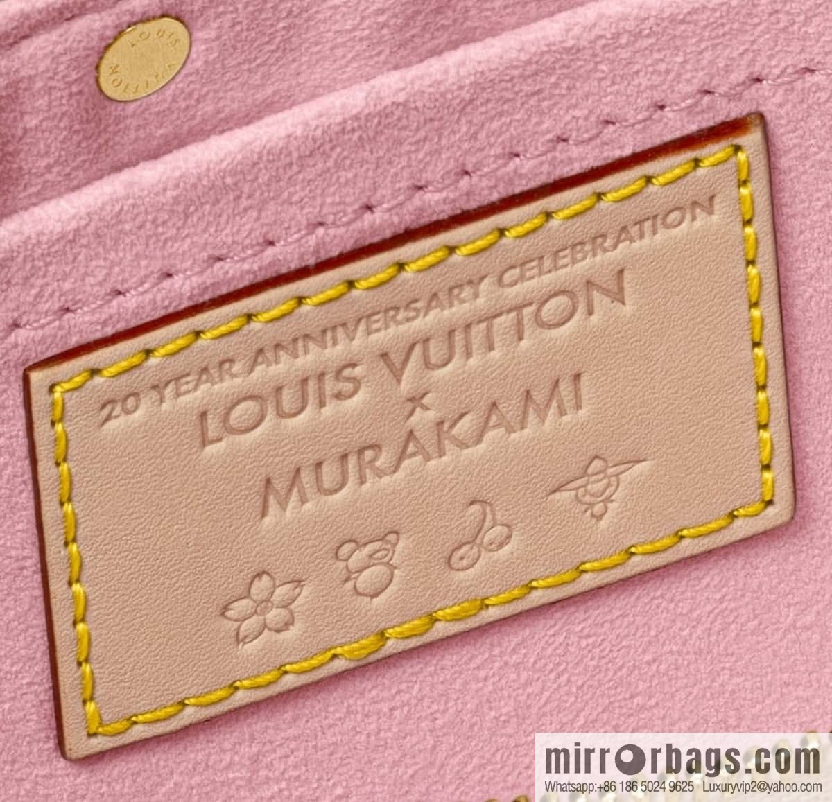 [Boutique‑grade] M13666 presbyopia, cherry blossom/Takashi Murakami, chain bag mahjong bag LVXTM POCHETTE mahjong bag