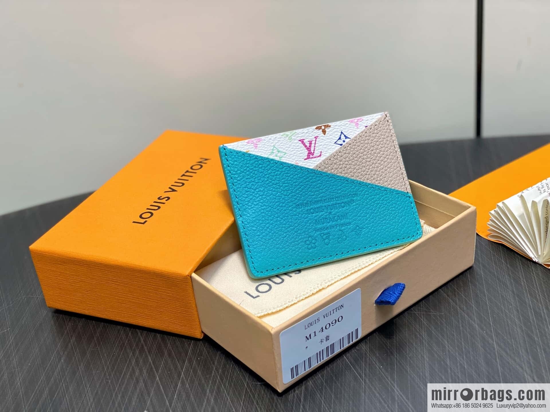 [Boutique‑grade] M14090 blue, card bag wallet Criss-Cross LV x TM card holder