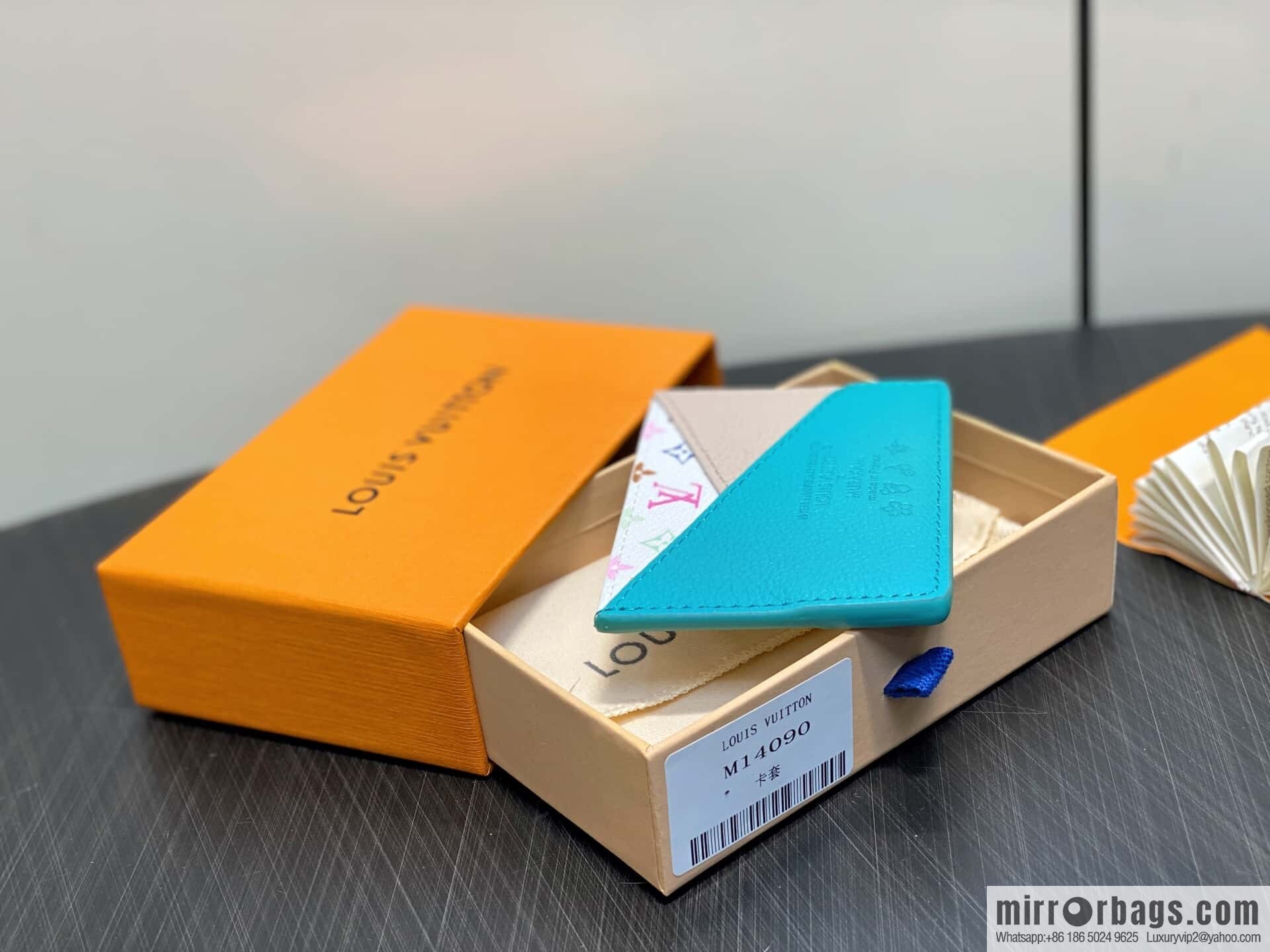 [Boutique‑grade] M14090 blue, card bag wallet Criss-Cross LV x TM card holder