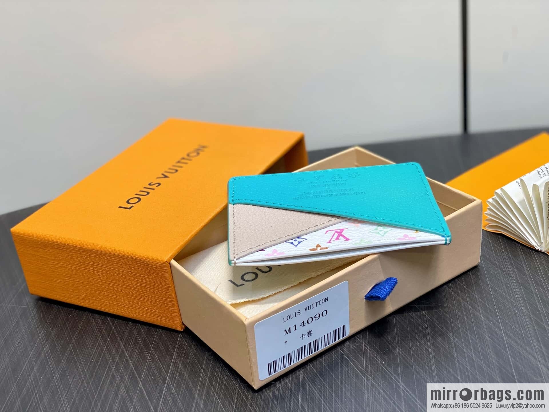 [Boutique‑grade] M14090 blue, card bag wallet Criss-Cross LV x TM card holder