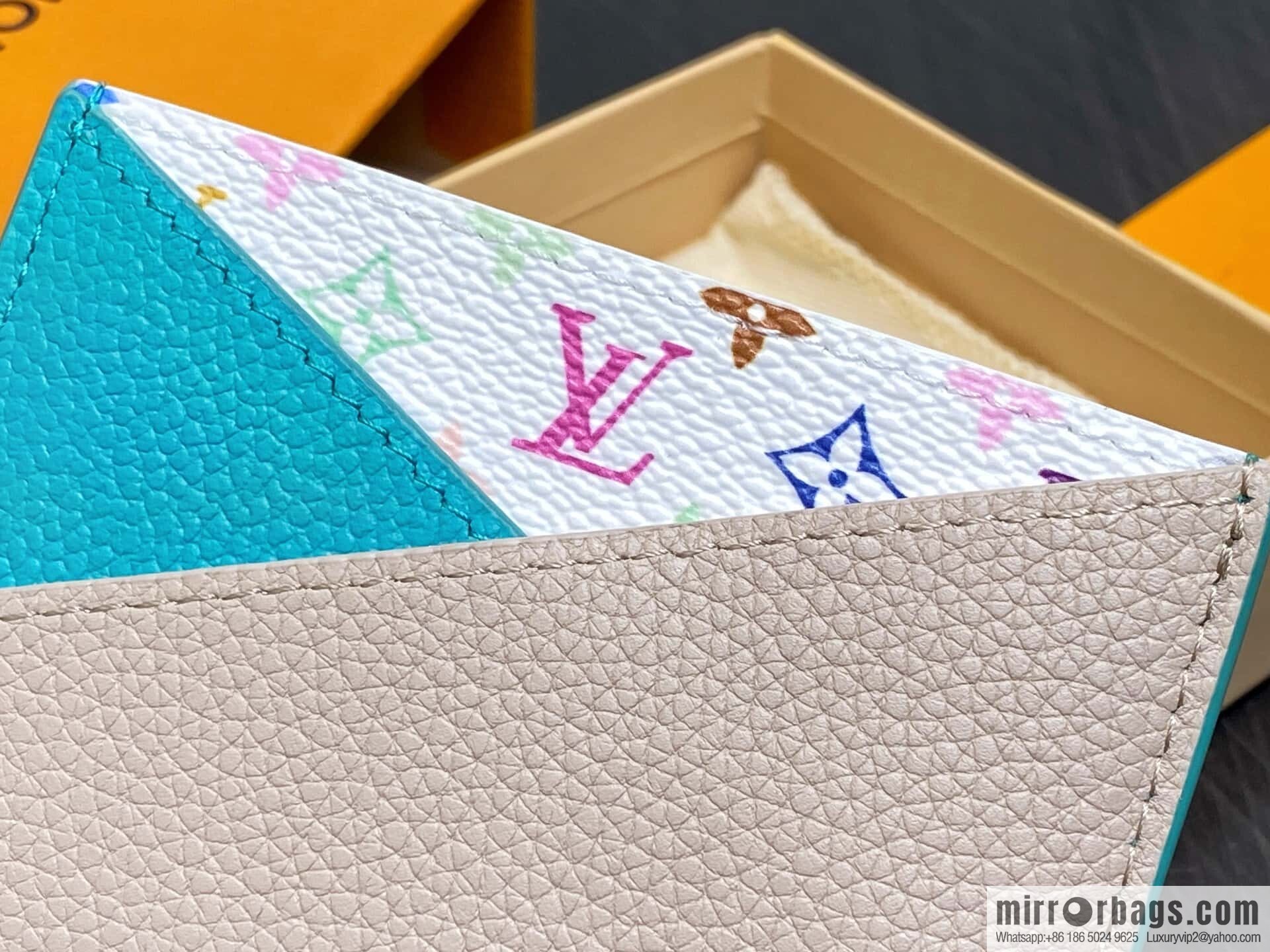 [Boutique‑grade] M14090 blue, card bag wallet Criss-Cross LV x TM card holder