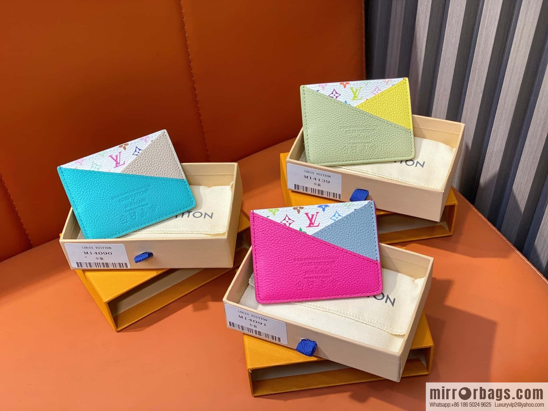 [Boutique‑grade] M14091 rose red, card bag wallet Criss-Cross LV x TM card holder