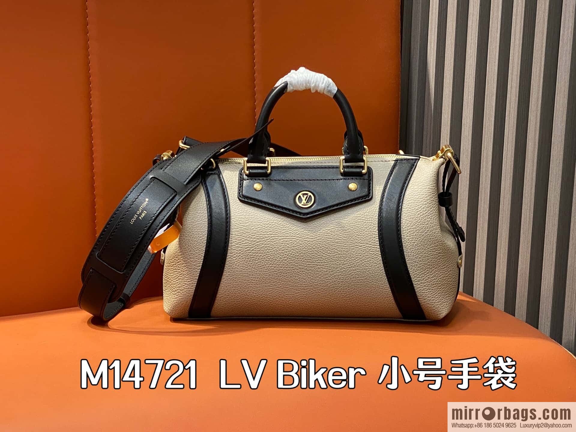 [Premium‑quality] M14721 taupe, full leather locomotive bag LV Biker small handbag M14514 black 2025 spring and summer show
