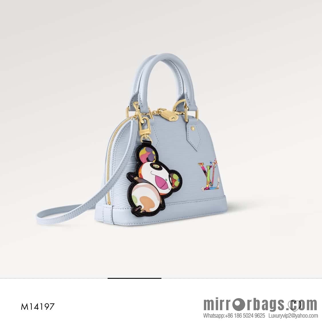 [Boutique‑grade] M14197 light blue, water ripple shell bag, the new LV x TM ALMA BB handbag of the season