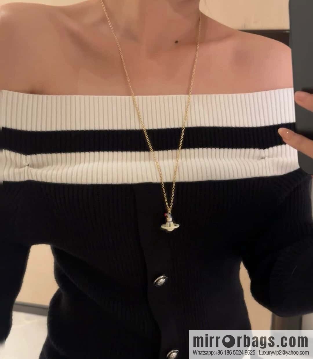 New ☑️ Vivienne Westwood Queen Mother Saturn Necklace