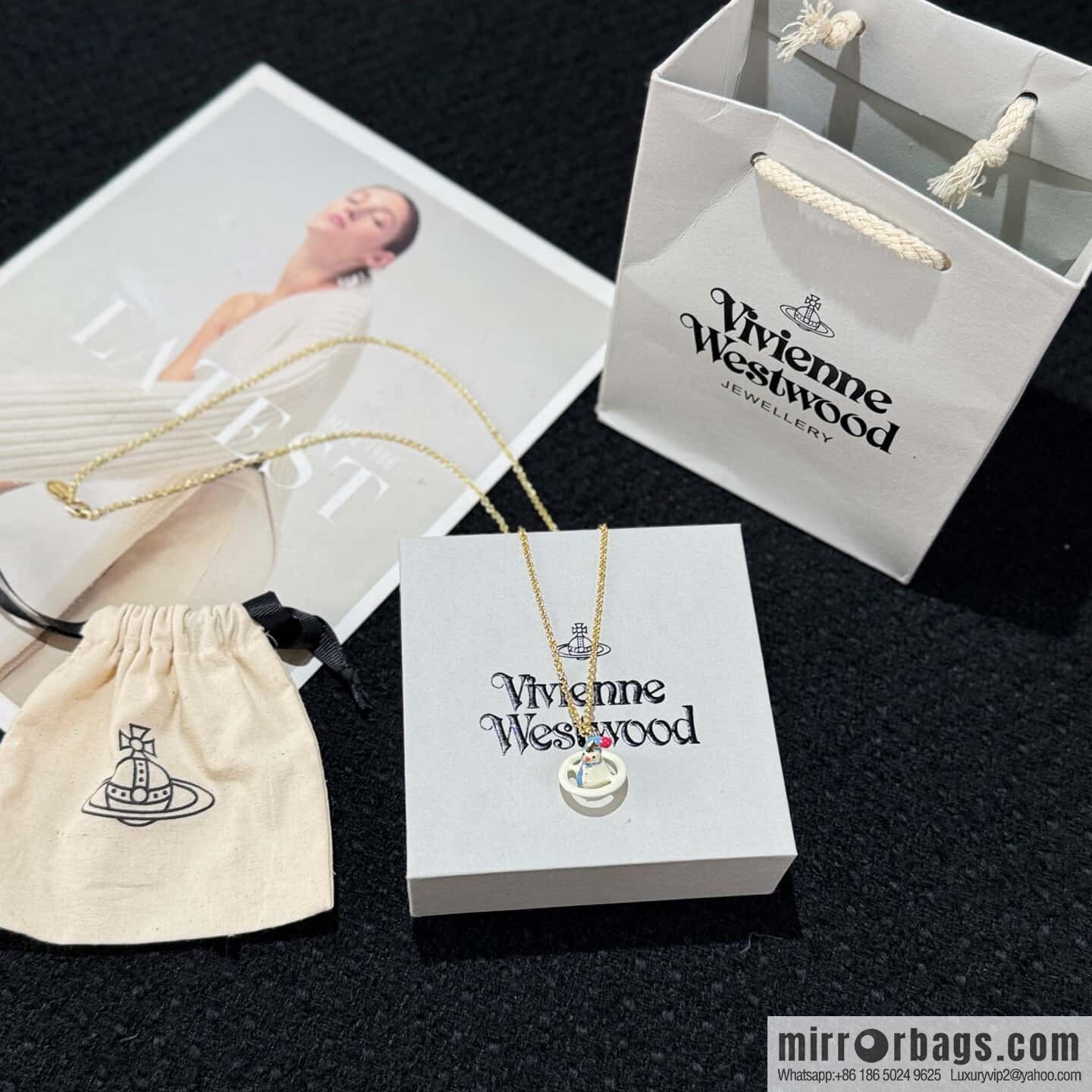 New ☑️ Vivienne Westwood Queen Mother Saturn Necklace