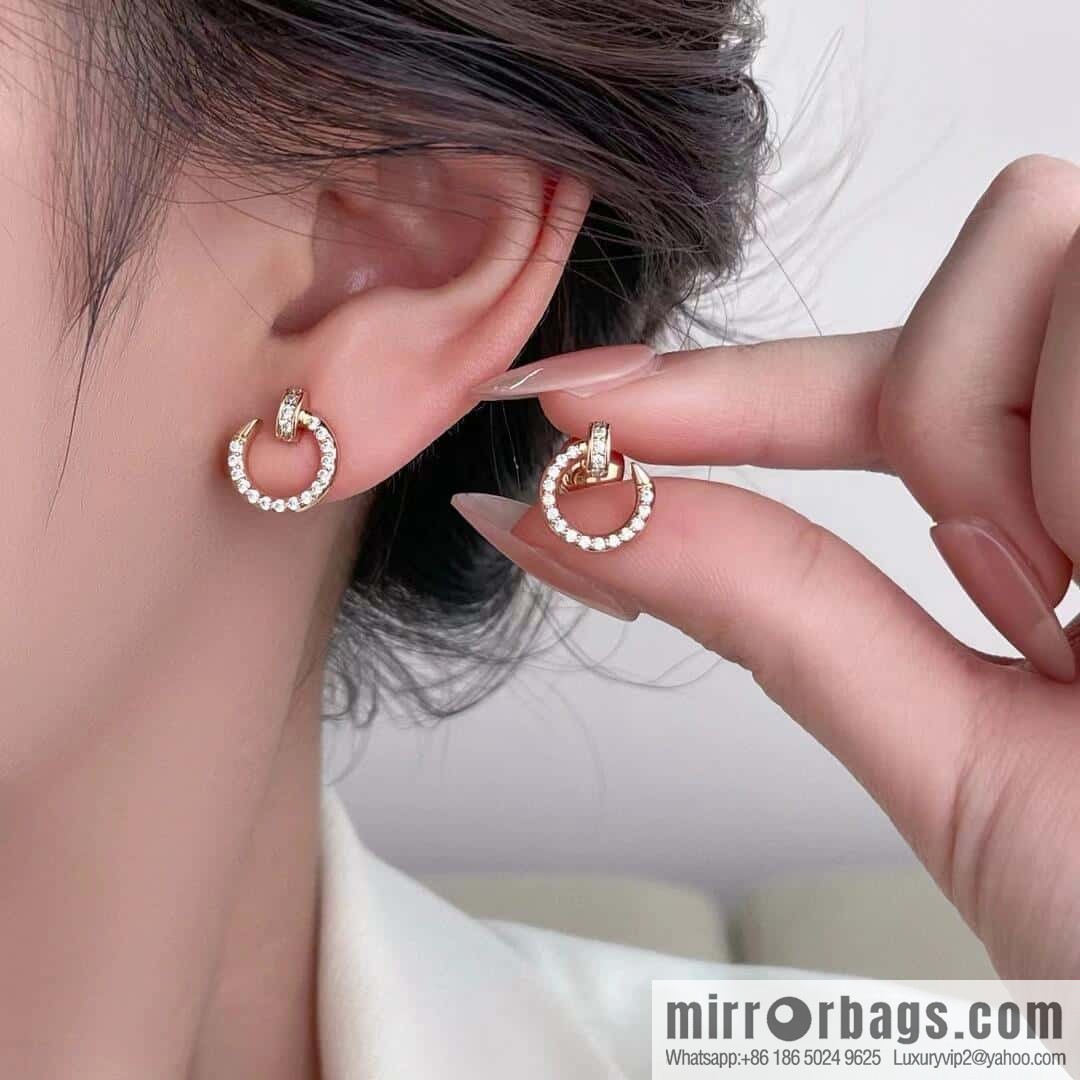 ☀️Cartier LOVE series, full drill nail earrings