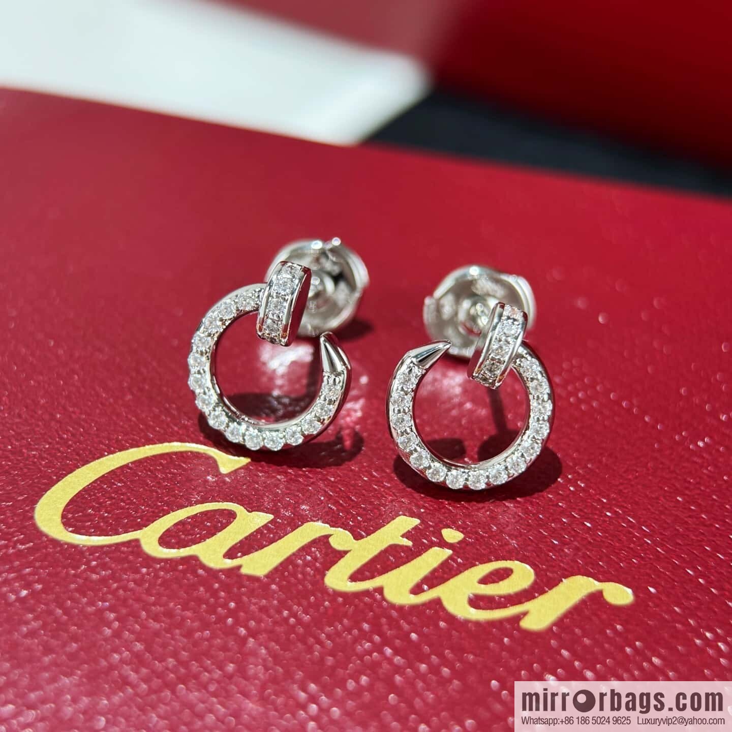 ☀️Cartier LOVE series, full drill nail earrings