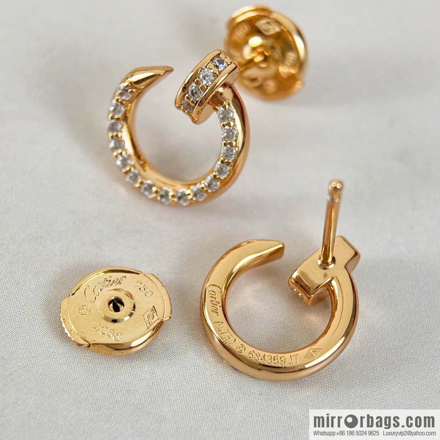 ☀️Cartier LOVE series, full drill nail earrings