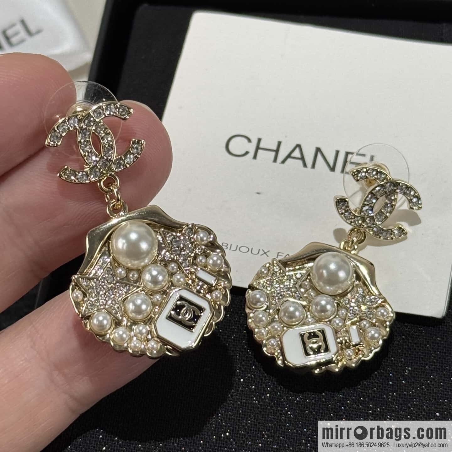 ☀️New ☑️ chanel c2 double c shell stud earrings