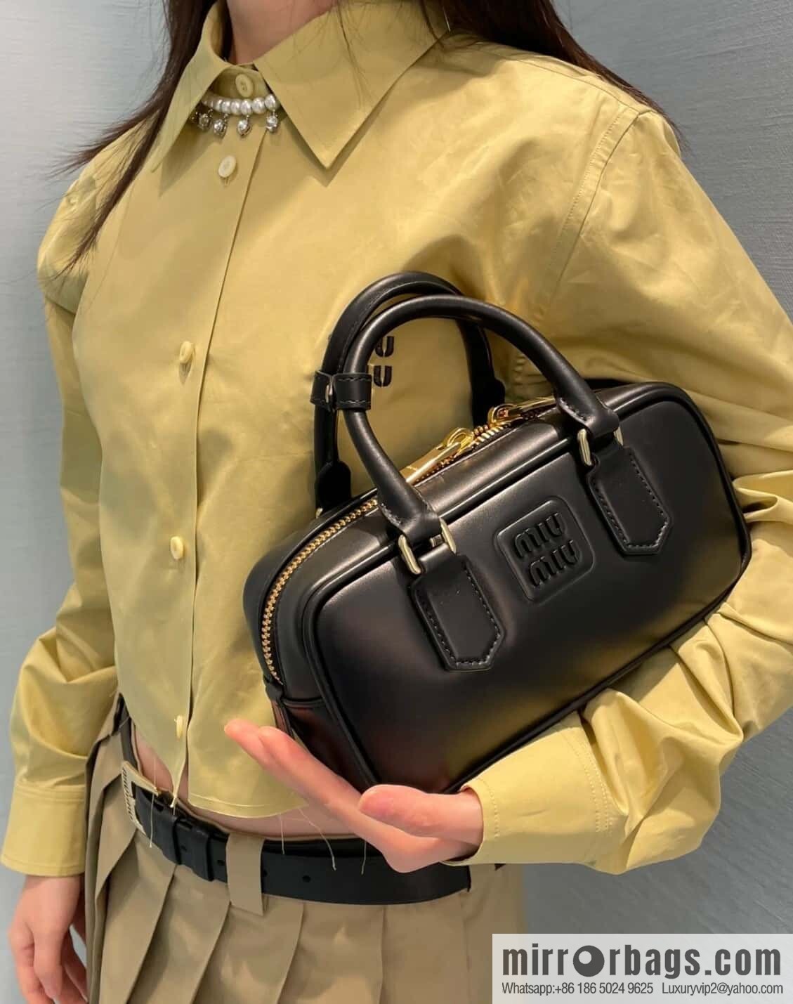 MIUMIU new bowling bag Softy Padded 🎳 black