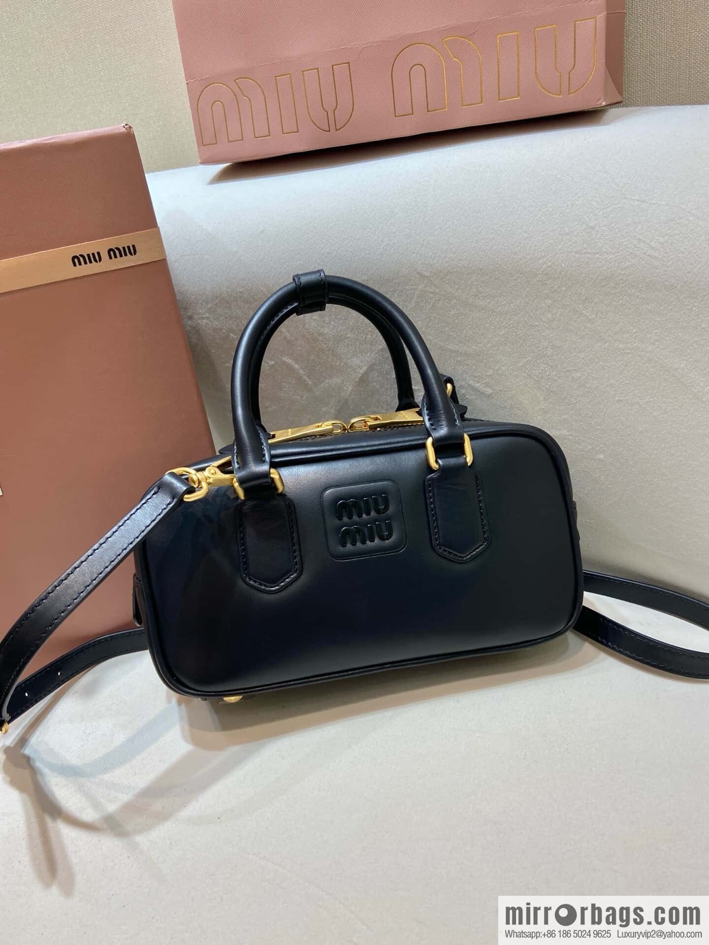 MIUMIU new bowling bag Softy Padded 🎳 black
