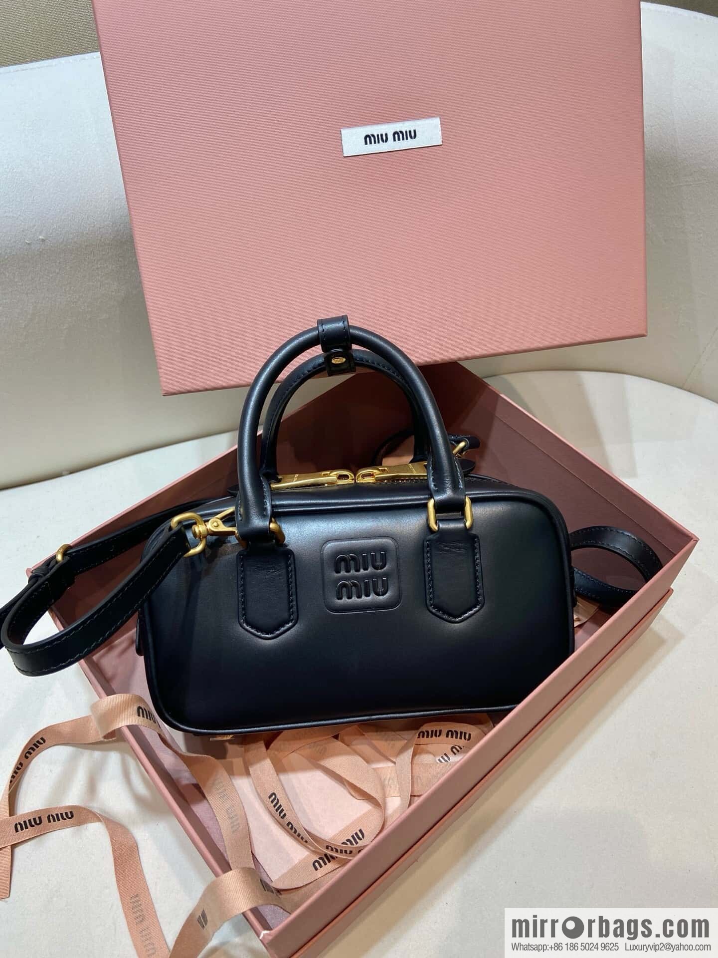 MIUMIU new bowling bag Softy Padded 🎳 black