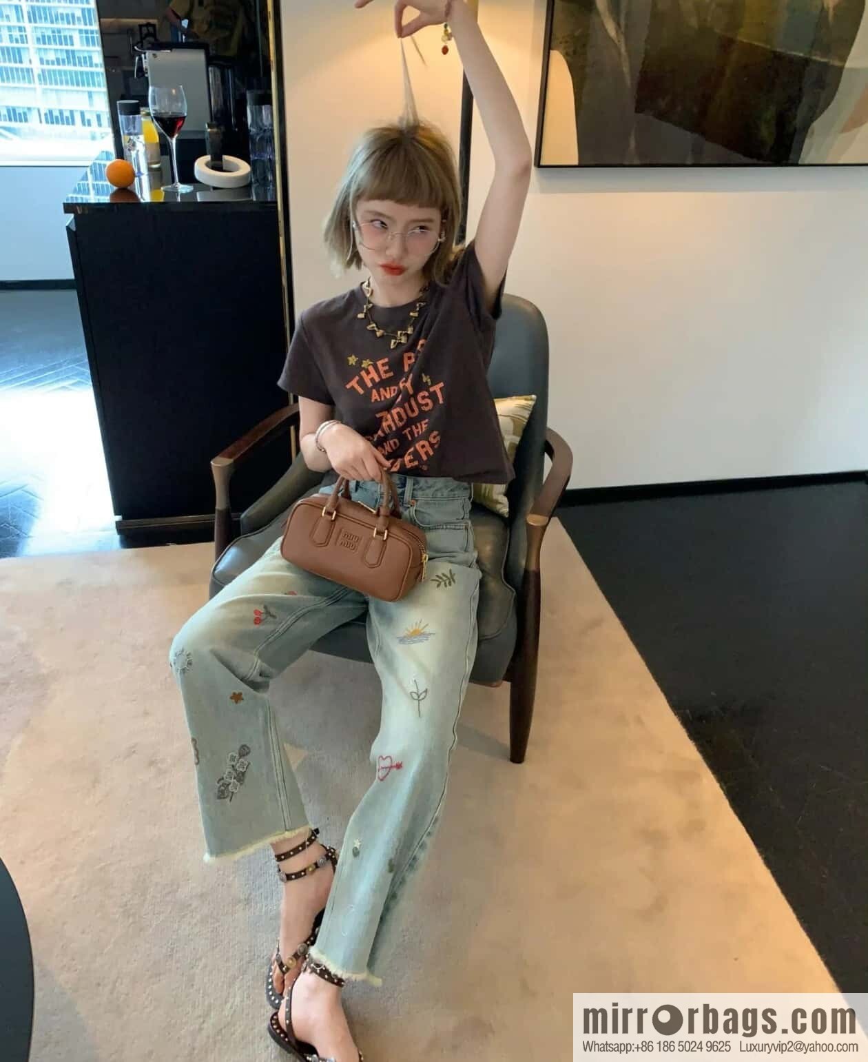 MIUMIU new bowling bag Softy Padded 🎳 caramel color