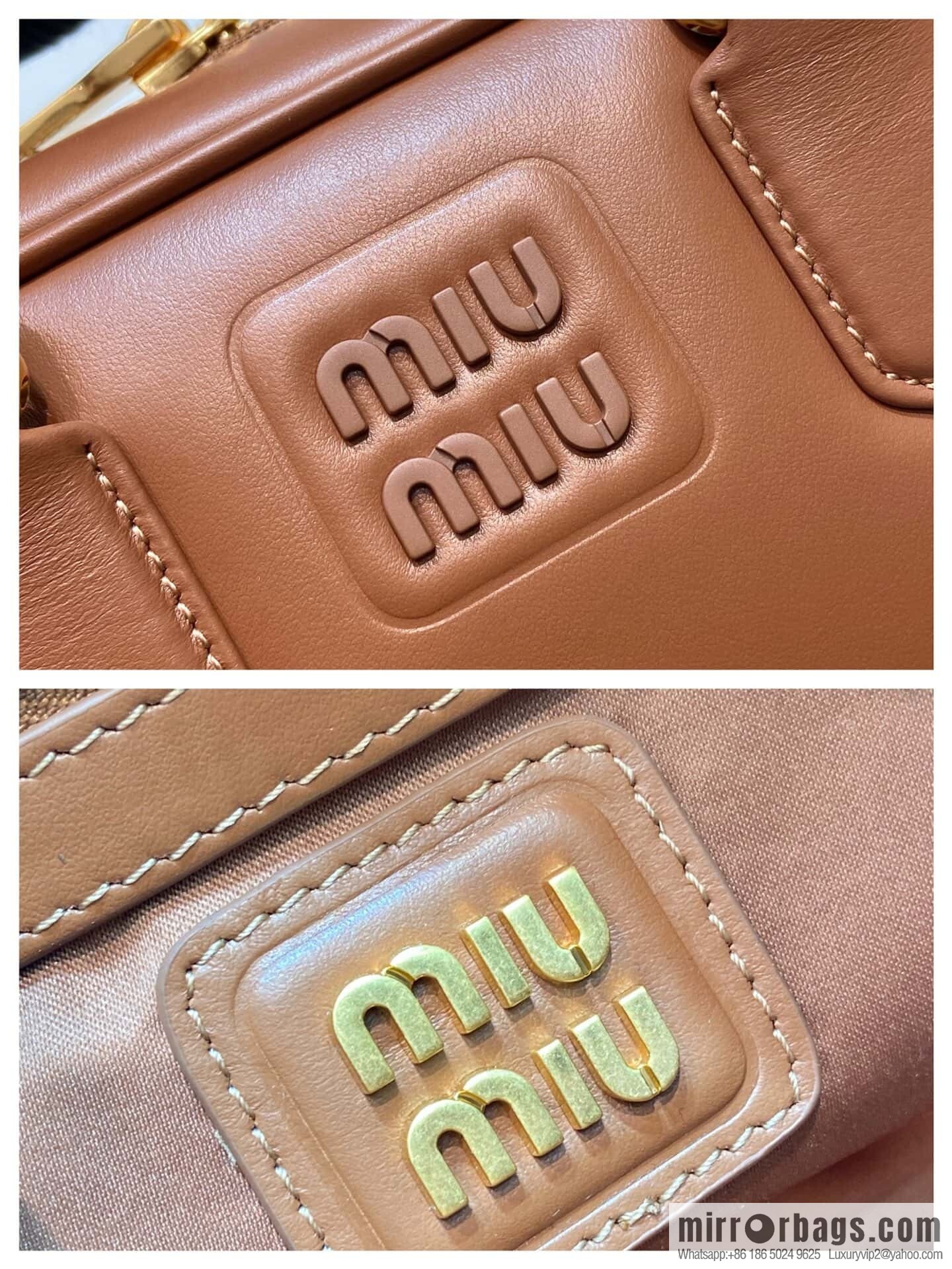 MIUMIU new bowling bag Softy Padded 🎳 caramel color