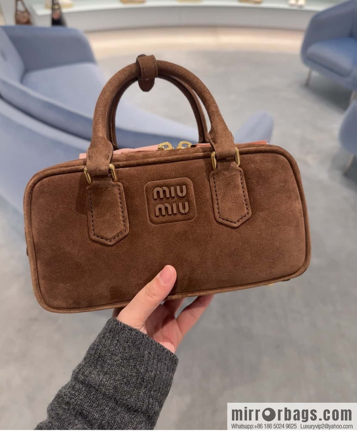 MIUMIU new bowling bag Softy Padded 🎳 5BB 142 Suede