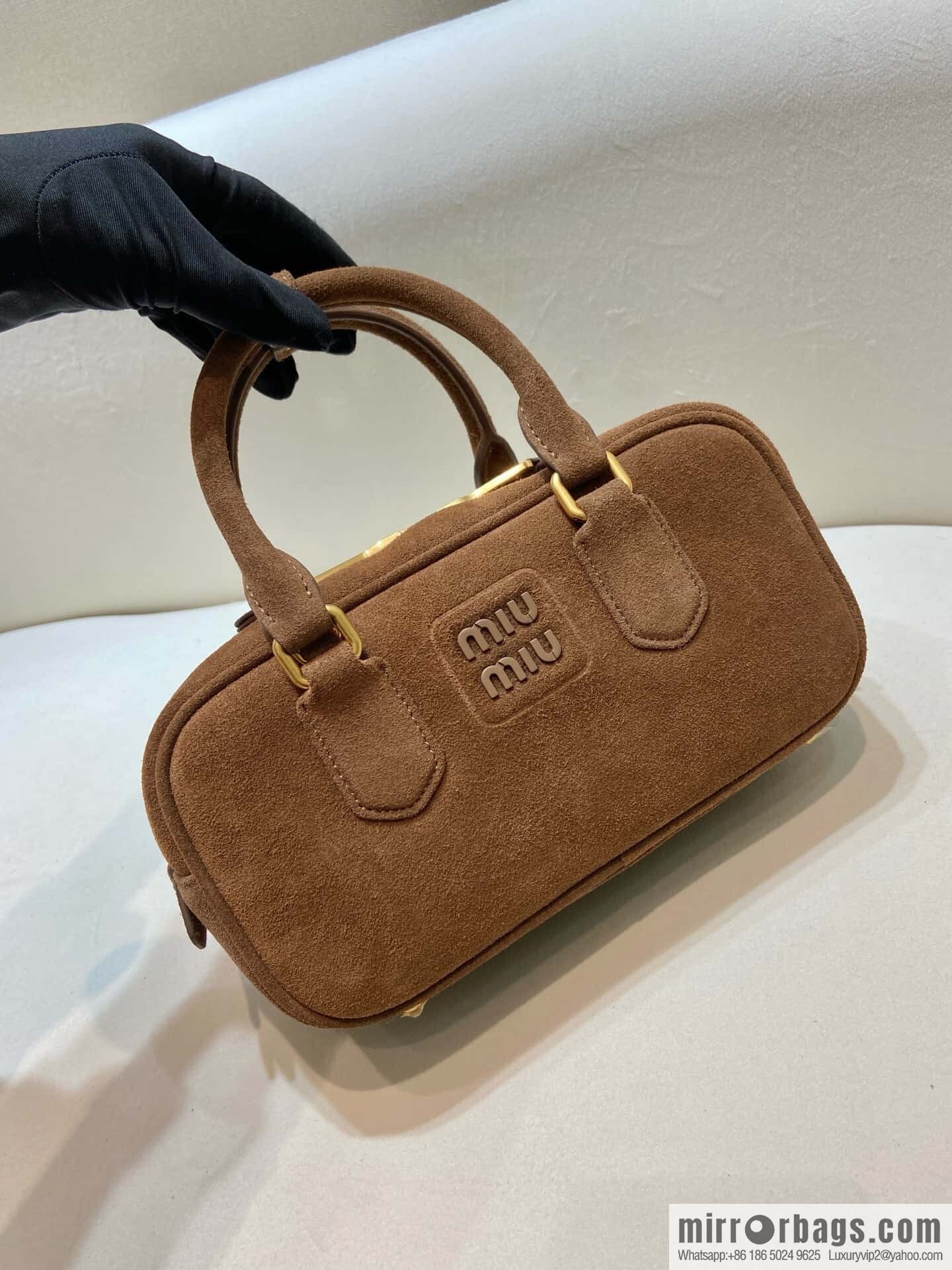 MIUMIU new bowling bag Softy Padded 🎳 5BB 142 Suede