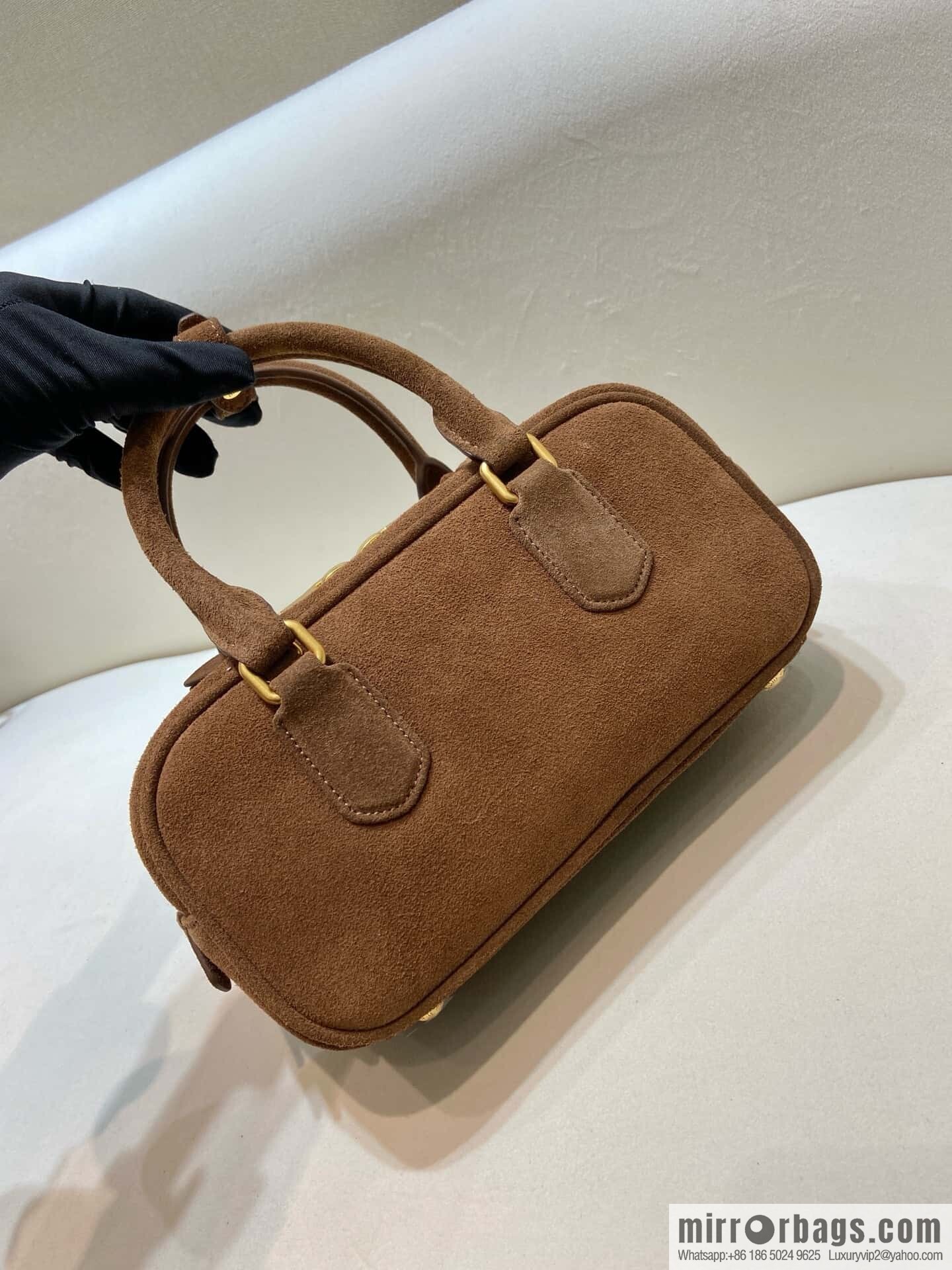 MIUMIU new bowling bag Softy Padded 🎳 5BB 142 Suede