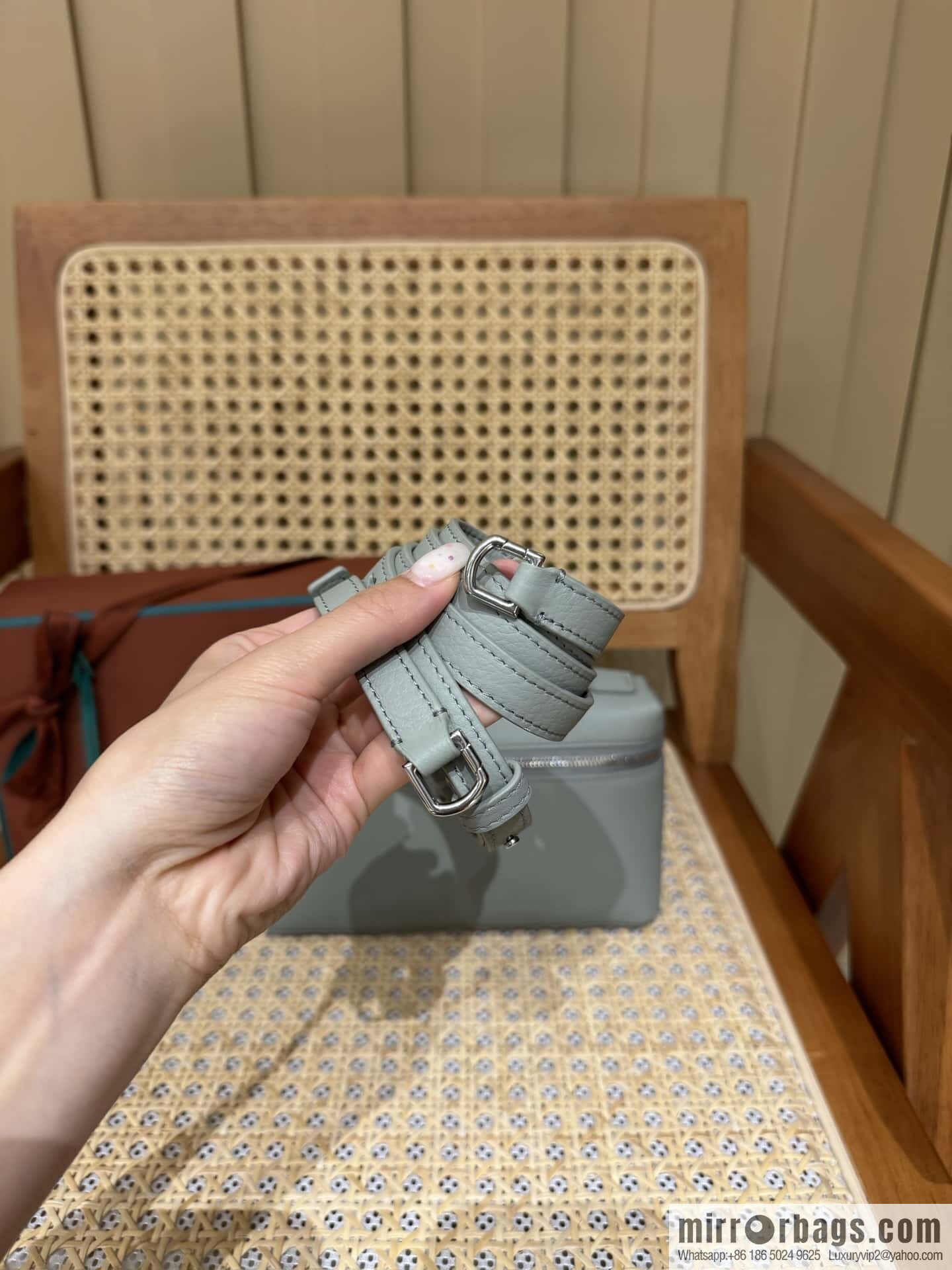 Loro Piana 2nd Generation Extra Pocket L19 Clutch Bag FAN4046 Eucalyptus Silver Buckle