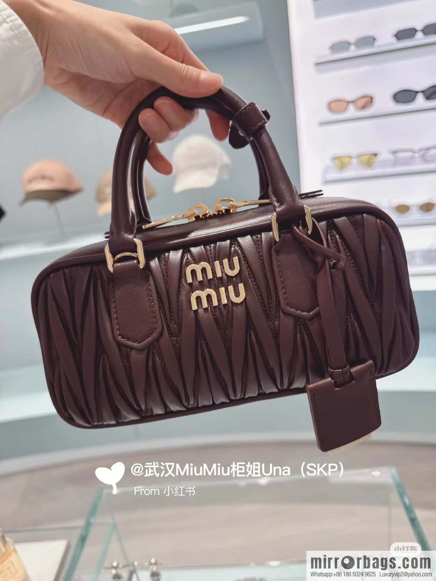 Sheepskin Textured Retro Rectangle Bag | Leather Bowling Bag 5BB142 💕💕 Chocolate