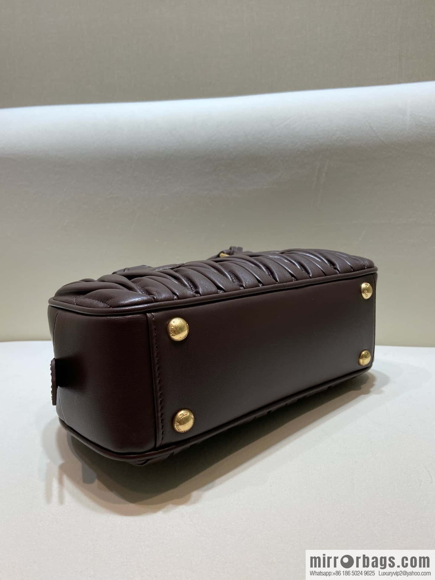 Sheepskin Textured Retro Rectangle Bag | Leather Bowling Bag 5BB142 💕💕 Chocolate