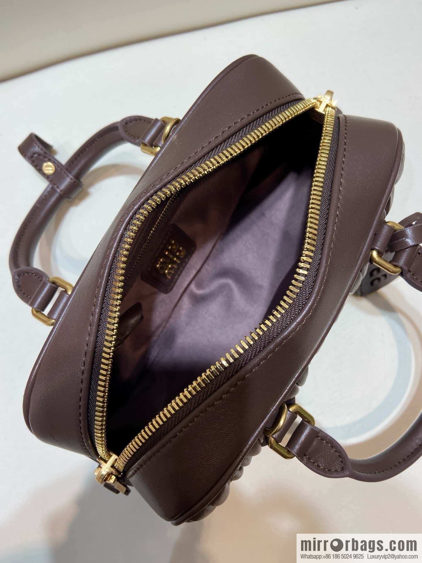 Sheepskin Textured Retro Rectangle Bag | Leather Bowling Bag 5BB142 💕💕 Chocolate