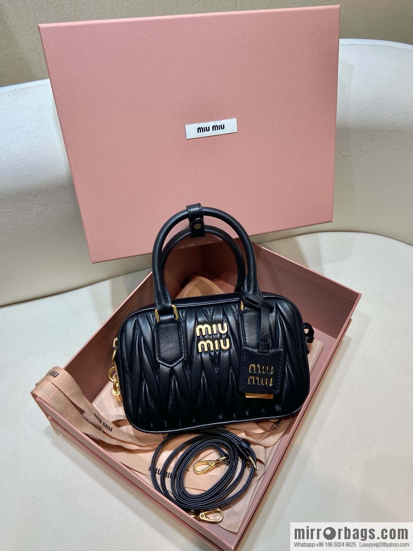 Sheepskin Textured Retro Rectangle Bag | Leather Bowling Bag 5BB123 💕💕 Black