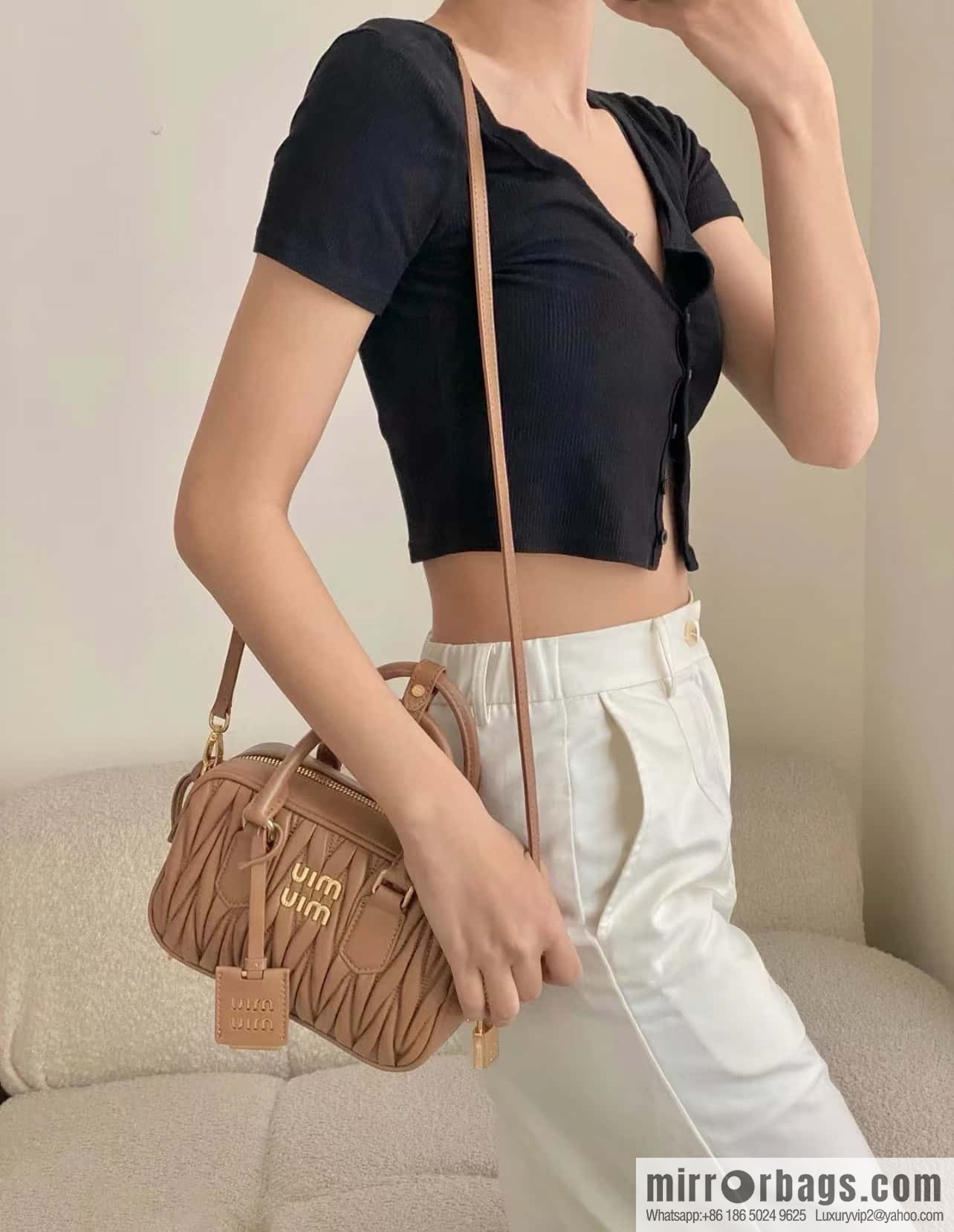 Sheepskin Textured Retro Rectangle Bag | Leather Bowling Bag 5BB123 💕💕