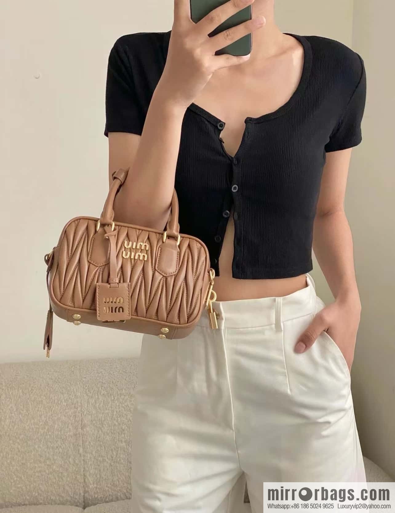 Sheepskin Textured Retro Rectangle Bag | Leather Bowling Bag 5BB123 💕💕