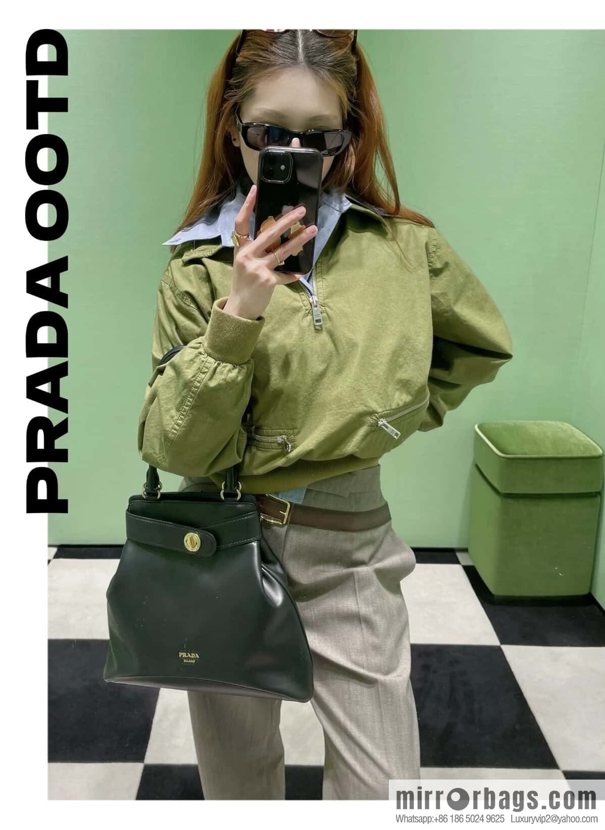 PRADA 🎉 new 🎉 1BG567 long arm 🎉🎉 black