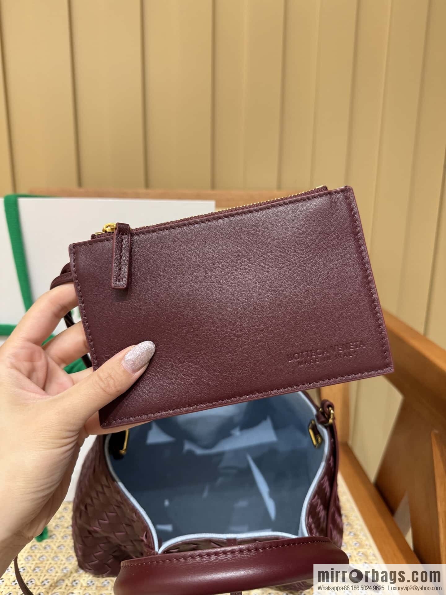 BV small Pinacoteca tote bag, Barolo burgundy 819004
