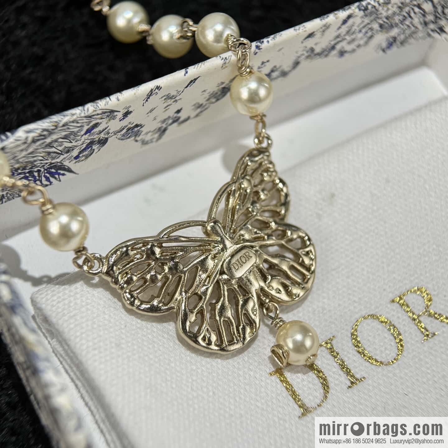 ❗️New ❗️ ☀️ New ☑️ Dior DIOR butterfly pearl necklace ☀️