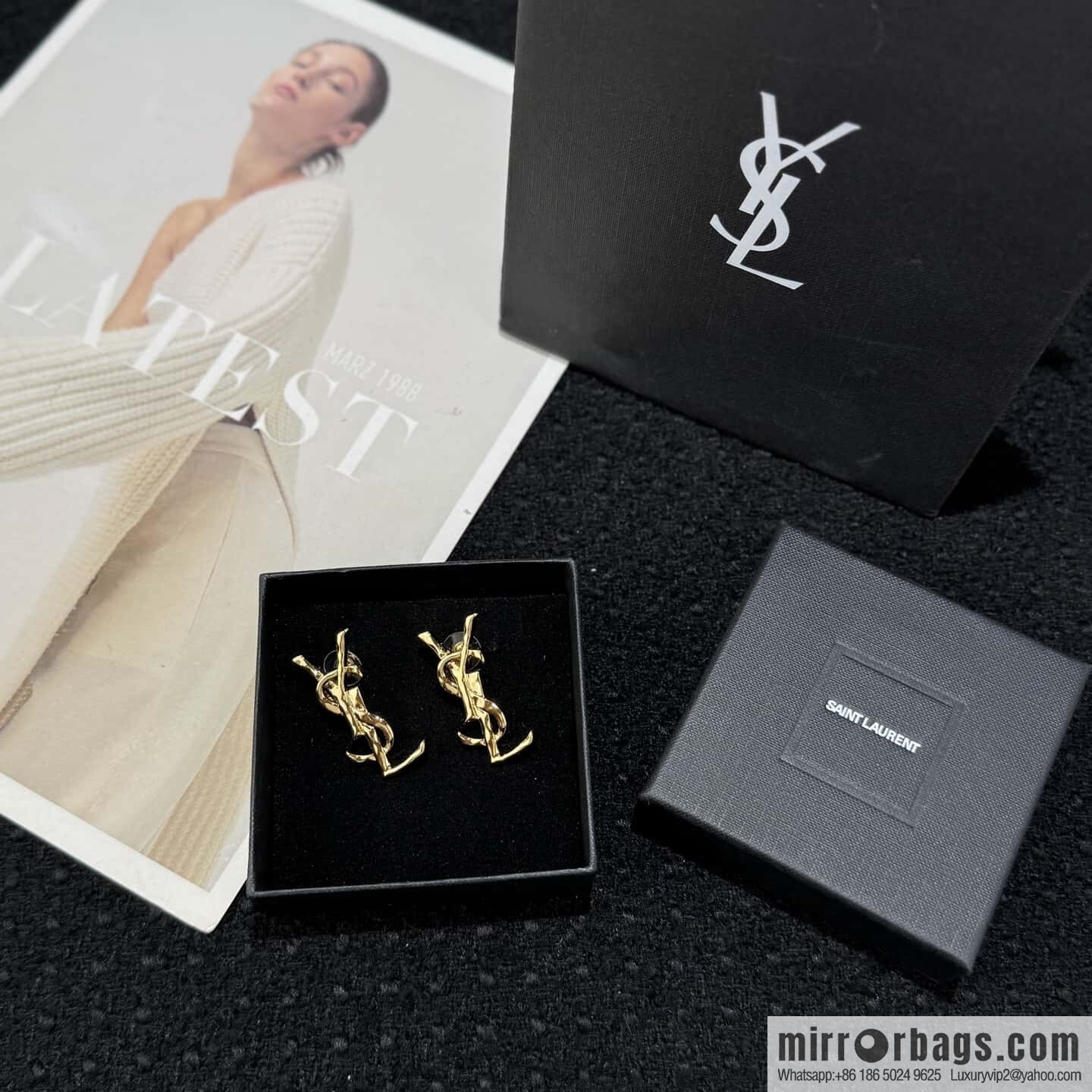 ❗️New ❗️ Saint Laurent YSL gold stud earrings