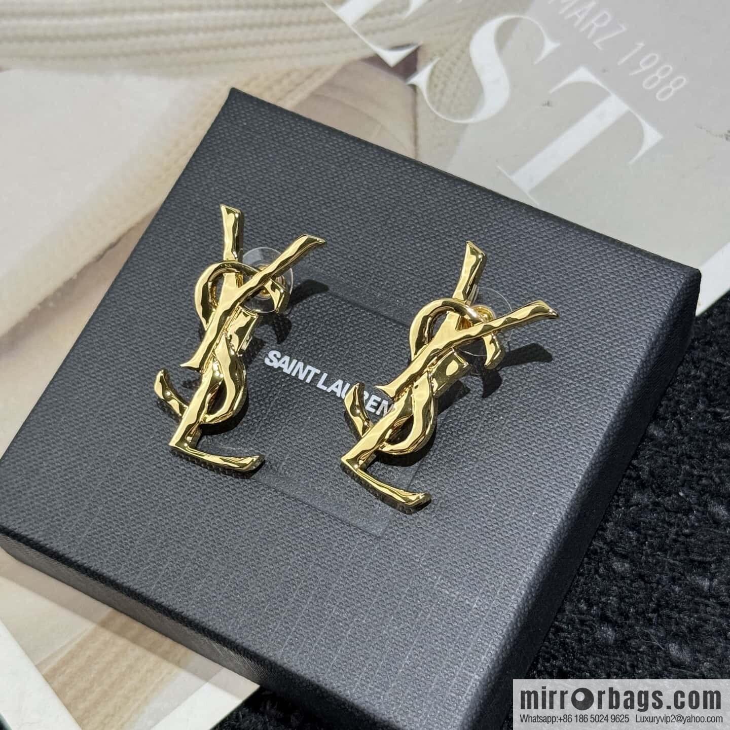 ❗️New ❗️ Saint Laurent YSL gold stud earrings